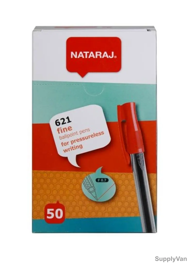 Nataraj Fine Ball Pen, HP621F50RD, 621 Series, 0.7MM, Red