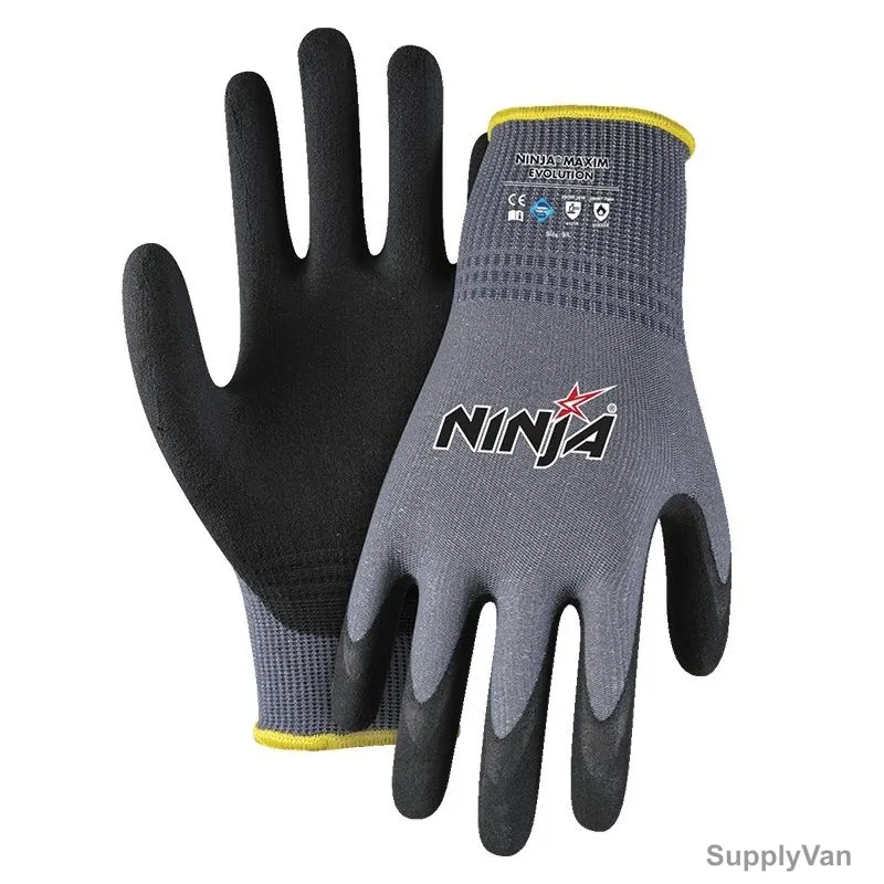 Ninja Coated Gloves, Maxim Evolution, NFT, Nylon, XL, Black/Grey