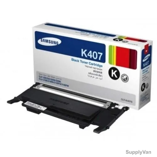 Samsung Toner Cartridge, CLT-K407, Black, 1500 Pages Yield