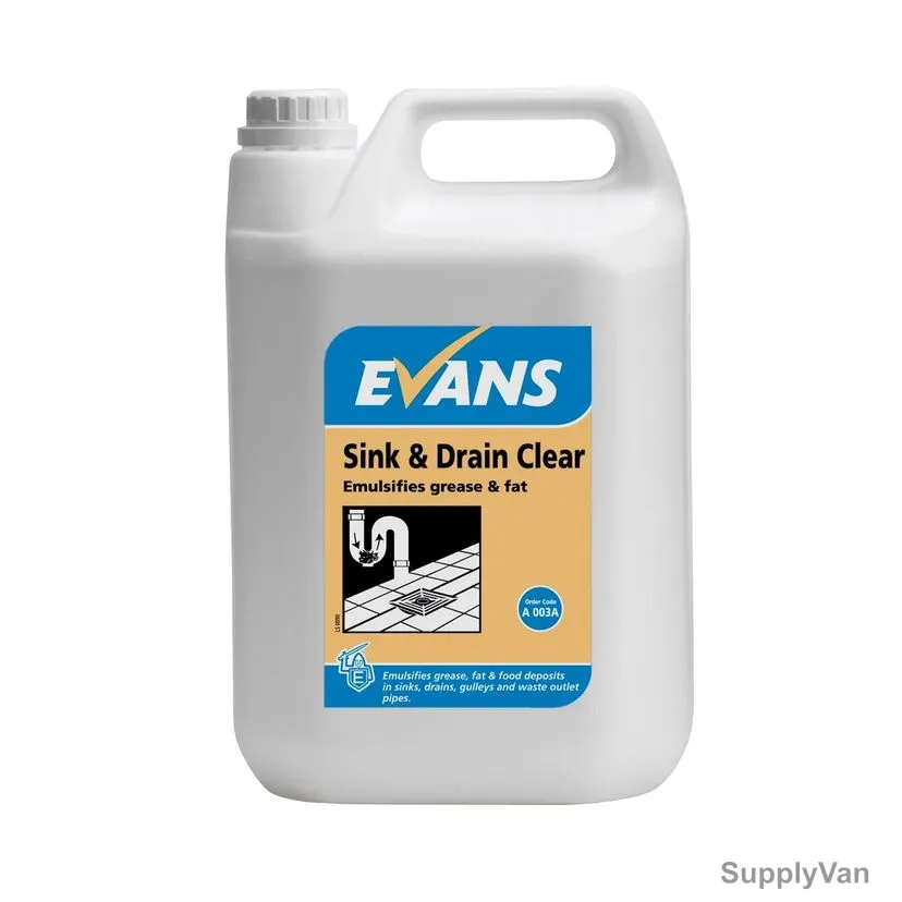 Evans Sink and Drain Cleaner, A003AEV, 5 Ltrs