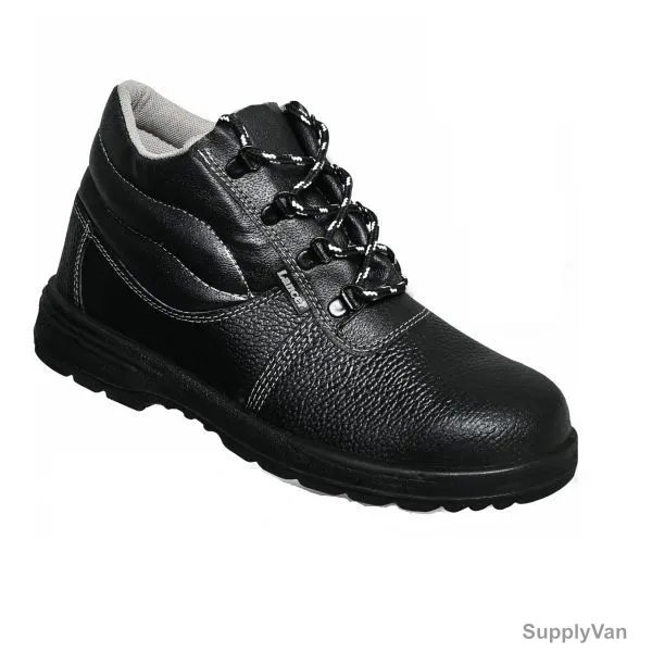 Lancer High Ankle Safety Shoes, TP-222H, Model 3, Genuine Leather, SBP, Size38, Black