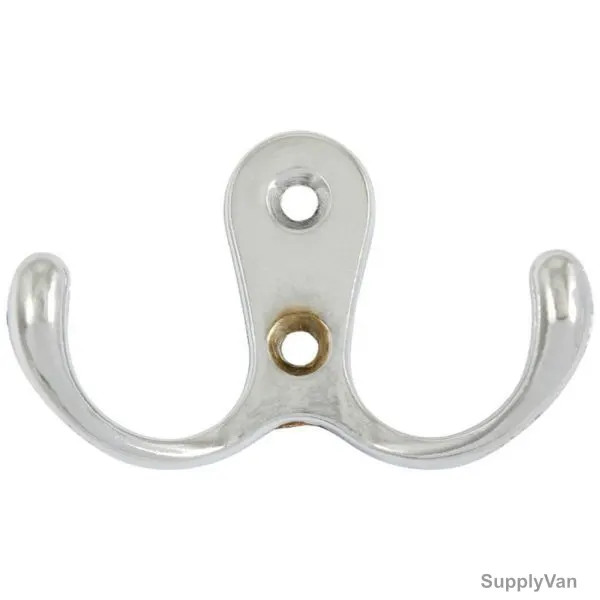 Double Coat Wall Hook, 4CM, Chrome Silver