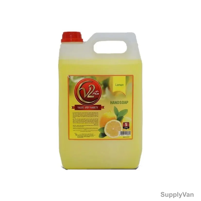 V2 Antibacterial Liquid Hand Soap, Lemon, 5 Ltrs