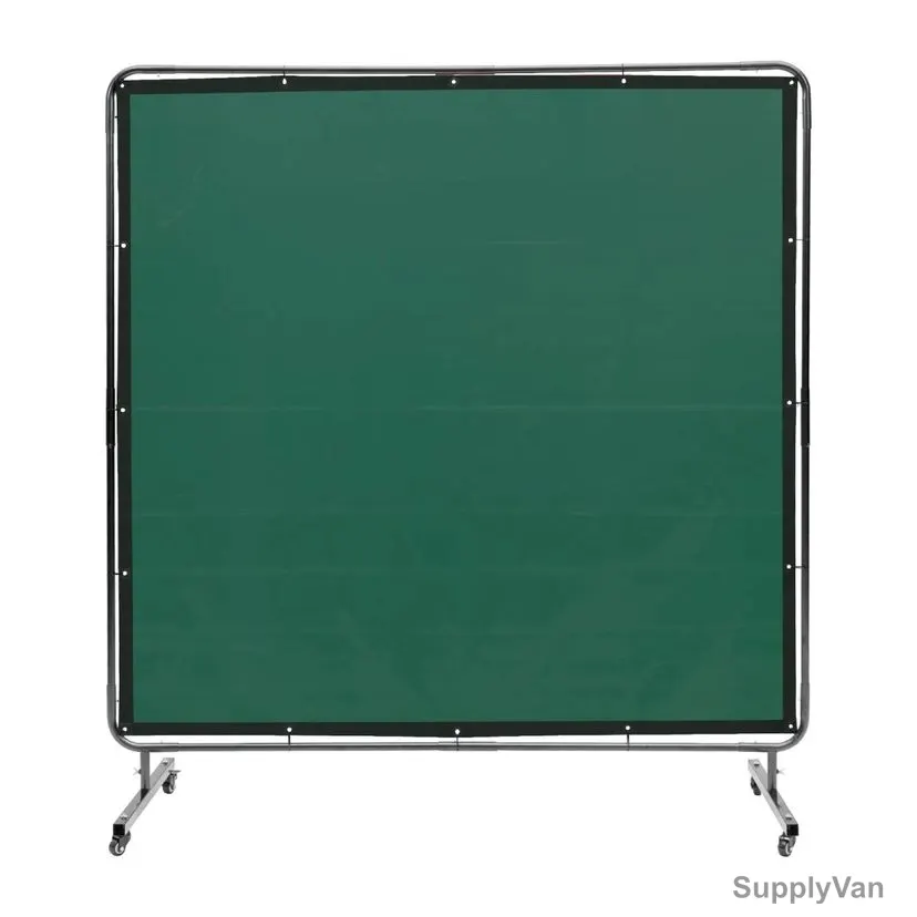 Vevor Welding Screen With Frame, XU-2310, 6 Feet Height x 6 Feet Width, Green — image 1