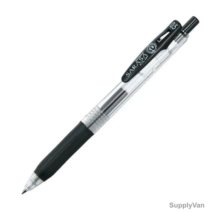 Zebra Clip Pen, JJ15-BK, Sarasa, 0.5MM Tip Size, Black, 10 Pcs/Pack
