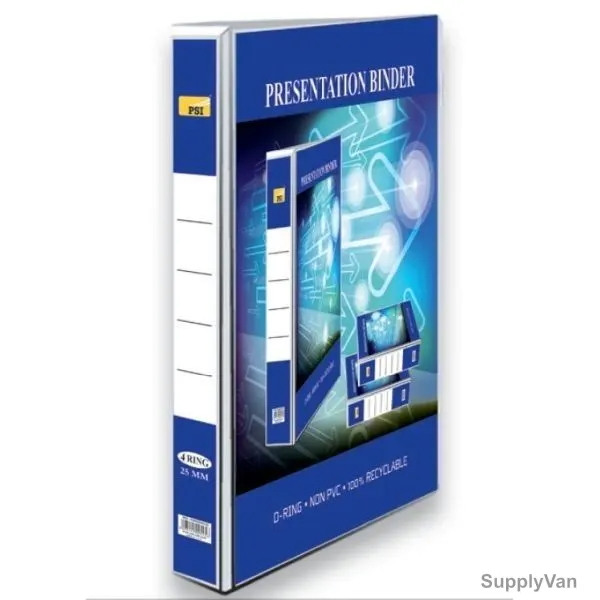 PSI 2 Ring Presentation Binder, PSBD2DA425, D Ring, A4, 25MM