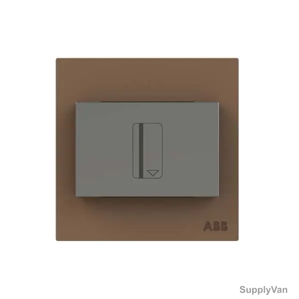 ABB Electronic Card Switch With Timmer, AM40544-MO, Millenium, 16A, Mocha Brown — image 1