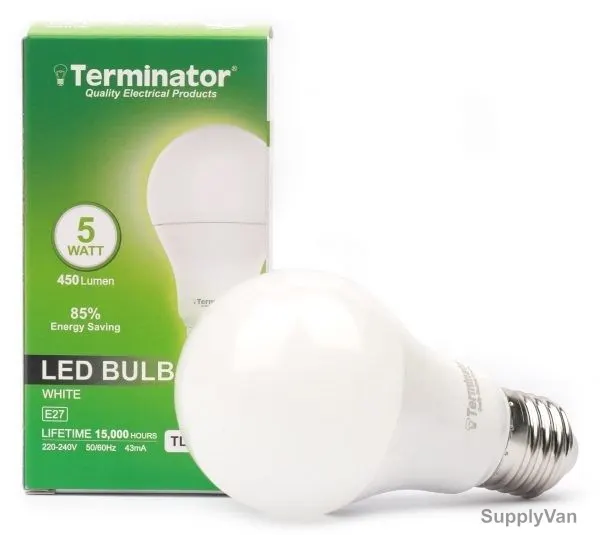 Terminator LED Bulb, TLEDB-5W, 43 mA, 5W, 450 LM