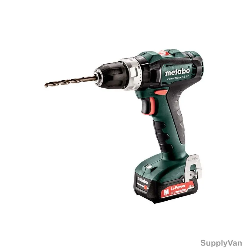 Metabo Cordless Hammer Drill, PowerMaxx-SB-12, 601076500, 10MM, 12V