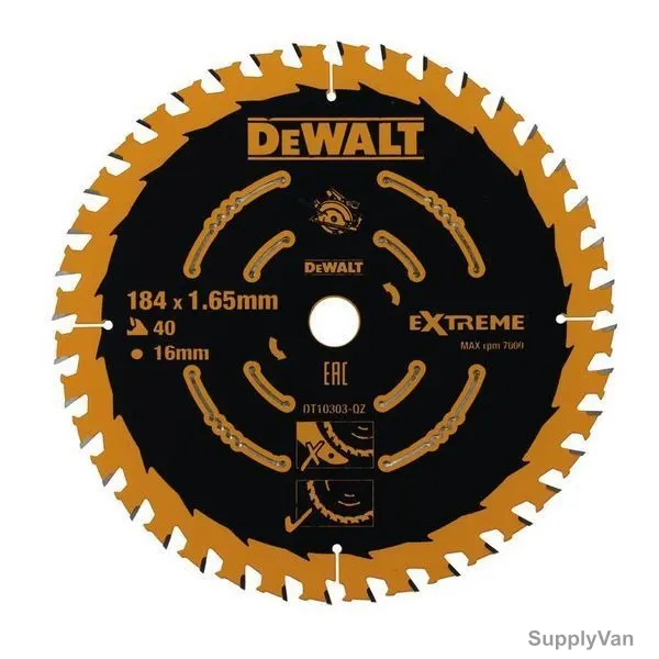 Dewalt Extreme Circular Saw Blade, DT10303-QZ, 184x16MM, 40 Teeth