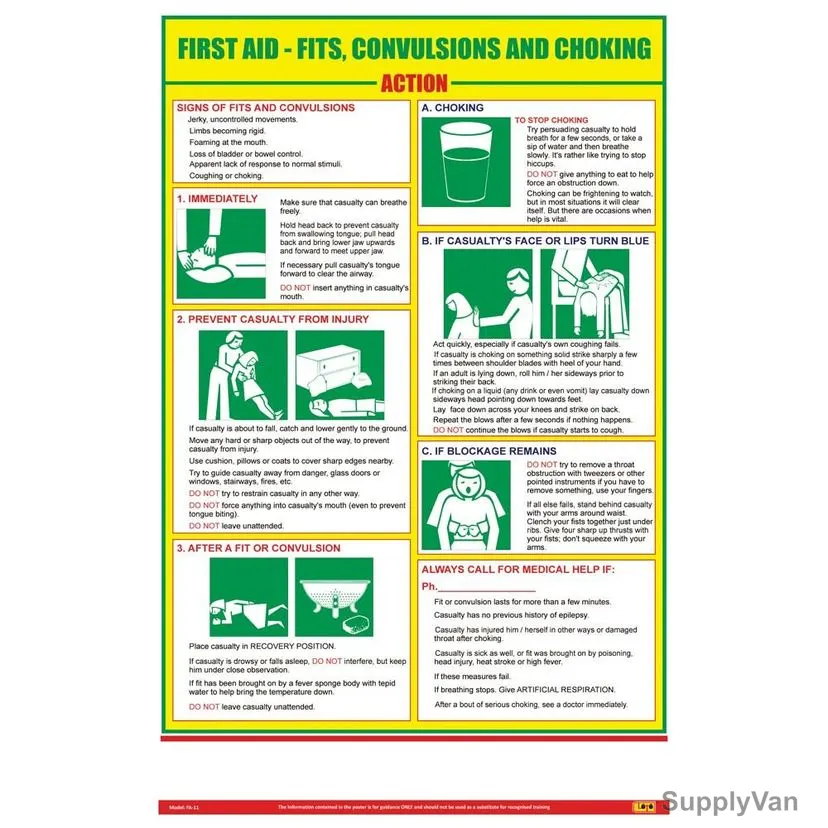 Loto-Lok First Aid Poster, FA-11, Vertical, 600 x 450MM