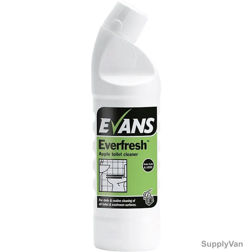 Evans Everfresh Apple Toilet and Washroom Cleaner, 1 Ltr, 6 Pcs/Pack