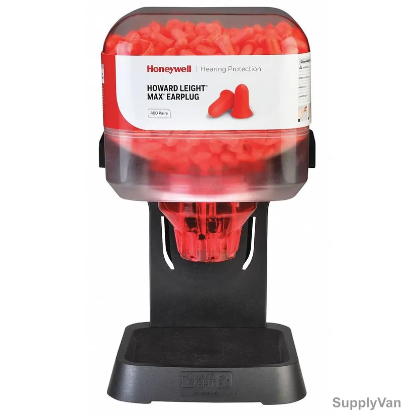 Honeywell Antimicrobial-Protected Earplug Dispenser With 400 Pair of Max Earplugs Canister, HL400-MAX-INTRO-AM, Howard Leight, 33 dB