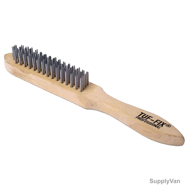 Tuf-Fix MS Harden Wire Brush, TFXWB4, Wooden Handle, PK10