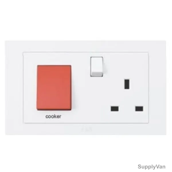 ABB Switch Socket W/ Cooker Control Unit, BH118, Kalo, 45/13A