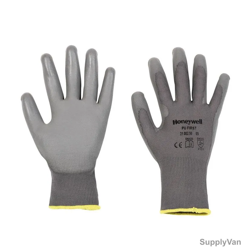 Honeywell PU Coated Safety Gloves, 2100250-09, First Grey, Size9, Grey — image 1