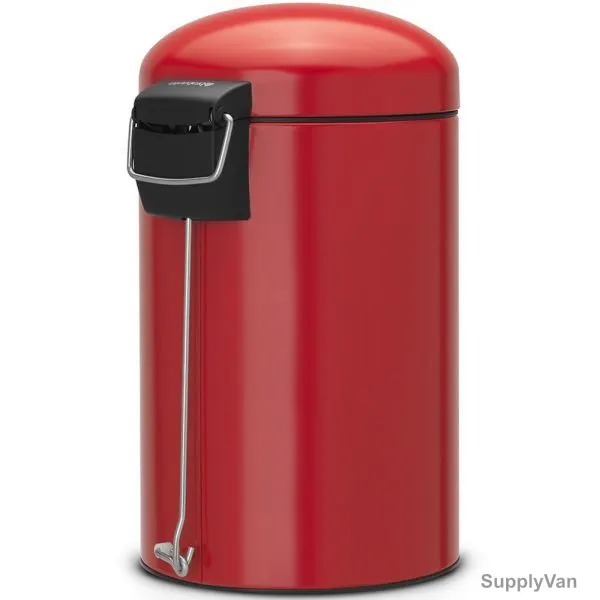 Brabantia Retro Pedal Bin, 483783, 12 Litres, Passion Red