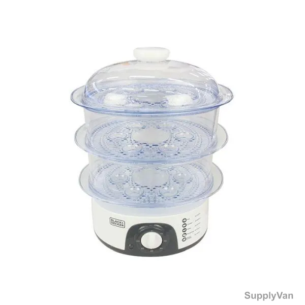 Black and Decker Food Steamer, HS6000-B5, 3 Tier, 10L, 775W, White