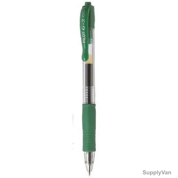 Pilot Retractable Gel Pen, BL-G2-5-G, 0.5MM Tip Size, Green, 12 Pcs/Pack