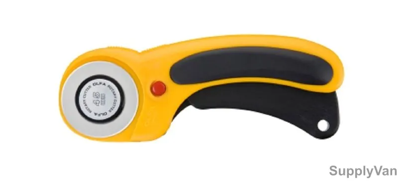 Olfa Rotary Cutter Knife, OL-RTY-2-DX, Tungsten Tool Steel, Black/Yellow