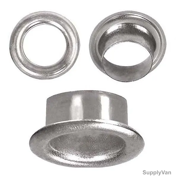 Eyelet Ring, Metal,  8MM Hole Dia x 14MM Outer Dia, Silver, 100 Pcs/Pack — image 1