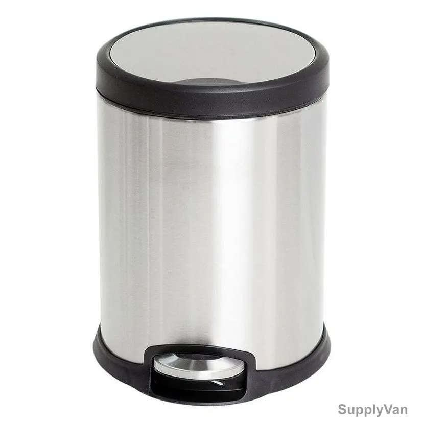 Akc Trash Bin With Pedal, SS07-5-V2, Stainless Steel, 5 Ltrs, Silver — image 1