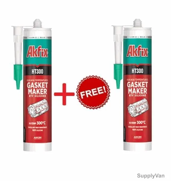 Akfix Gasket Maker Bundle of 1+1Free, HT300, Black