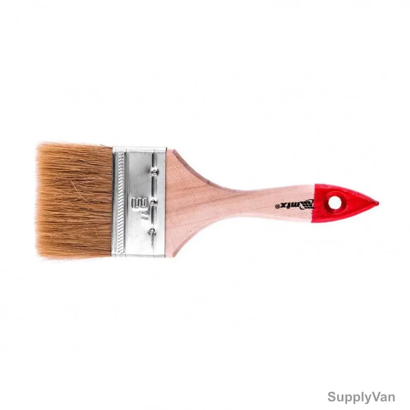 Mtx Flat Paint Brush With Wooden/Metal Handle, 825409, Natural Bristle, 3 Inch — image 1