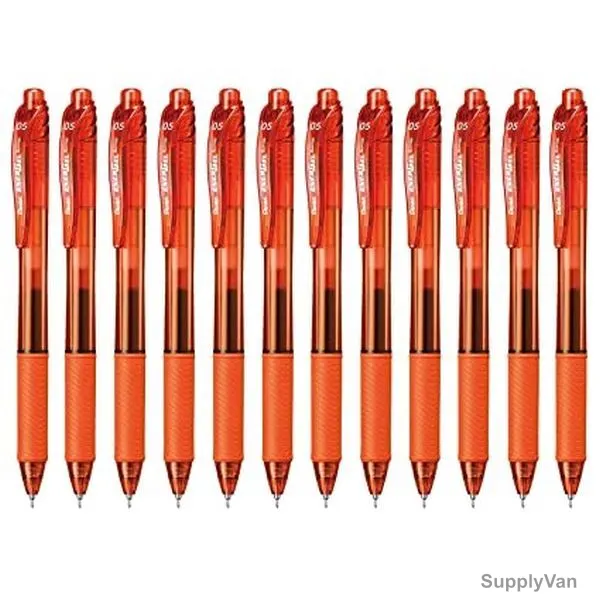 Pentel Energel-X Needle Gel Roller Pen, PE-BLN105-FH, 0.5MM Tip, Orange, 12 Pcs/Pack