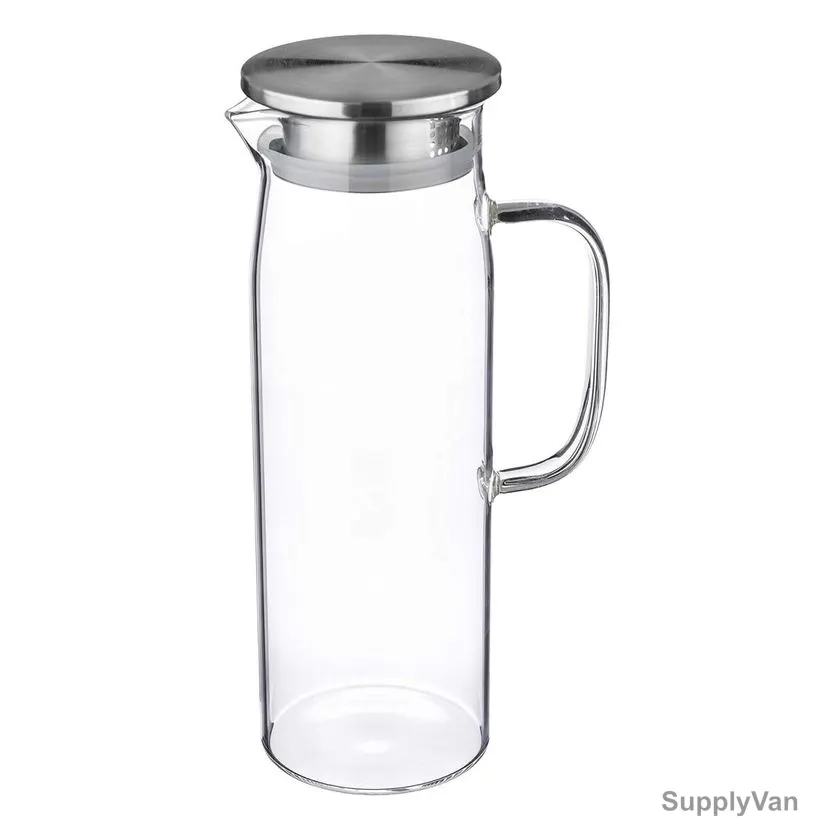 Beverage Jug With Lid, Glass, 1.5 Ltrs, Transparent — image 1