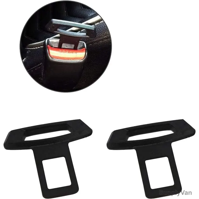 Car Safety Seat Belt Buckle Clip, Plastic, 2 Inch Width, Black, 2 Pcs/Pack