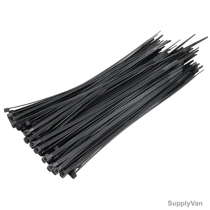 Nylon Cable Tie, 7.6MM Width x 370MM Length, Black, 100 Pcs/Pack