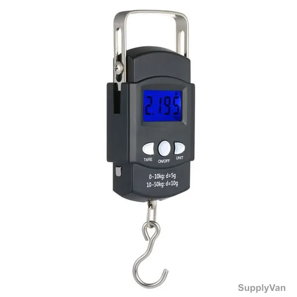 Portable Digital Weight Scale With Measuring Tape, ABS/Metal, 50 Kg, Black — image 1