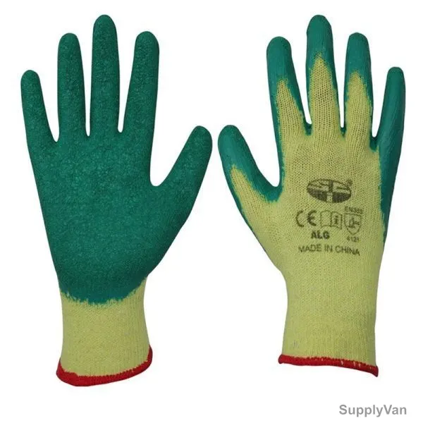 Ski Latex Coated Gloves, ALG, Size10, Green, PK12