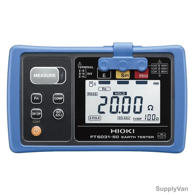 Hioki Digital Earth Tester, FT6031-50, 20-2000Ohm, Blue — image 1