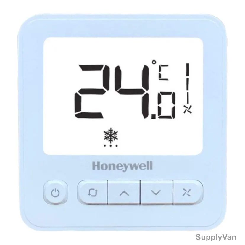 Honeywell 2/4 Pipe Fan Coil Control Wall Module, WTS8B4WMB/N, WS8 Series, LCD, 100-240VAC, White — image 1