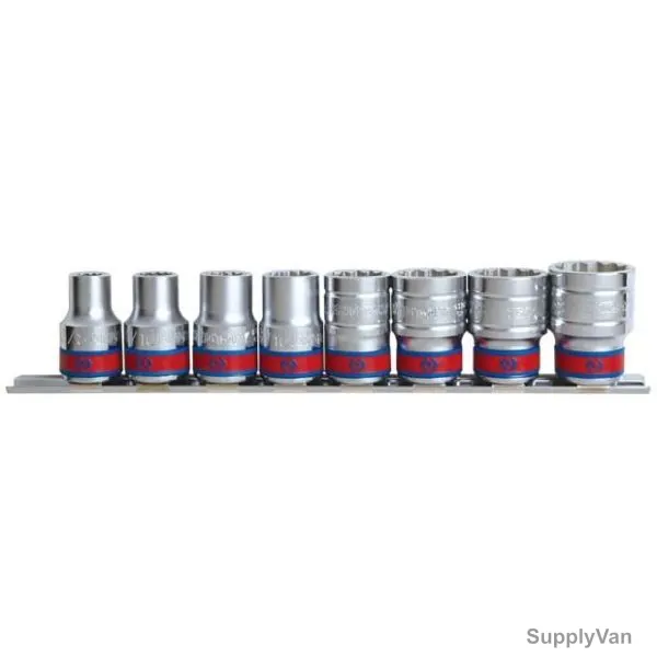 Kingtony Socket Set, 4510SR, 1/2 Inch Drive, 8 Pcs/Set