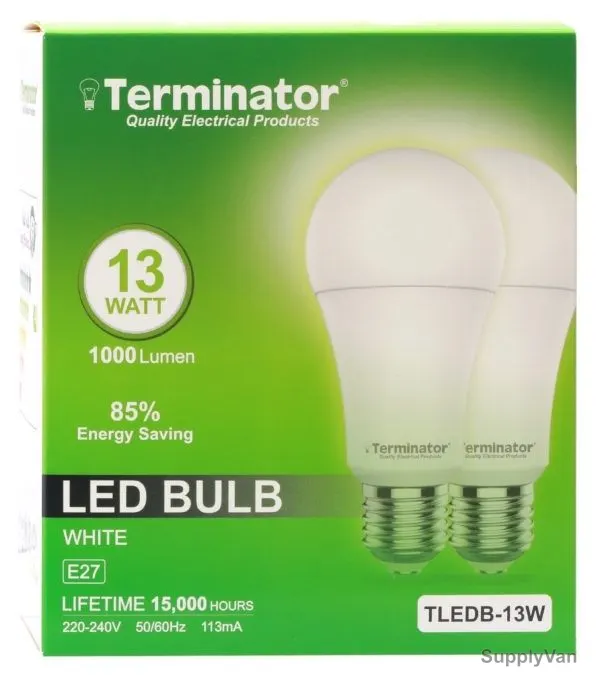 Terminator LED Bulb, TLEDB-13W-2, 113 mA, 13W, 1200 LM
