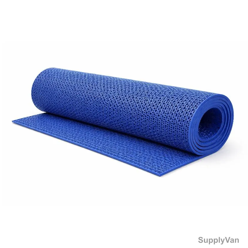 Anti Slip Mat, PVC, 5MM Thk, 1.2 Mtrs Width x 10 Mtrs Length, Blue