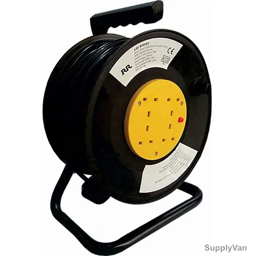 RR Lighting 4 Sockets Cable Reel, 50 Mtrs, 3120W, 250V, Black — image 1