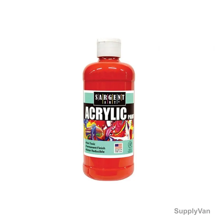 Sargent Art Acrylic Paint, SA24-2431, 16 Oz, Vermillion