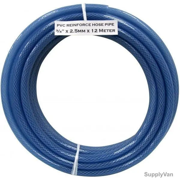 Hifazat PVC Reinforce Hose Pipe, SHGT-C-34-25-12, 12 Mtrs, Clear Blue