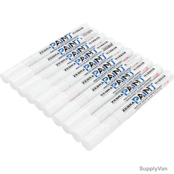 Zebra Paint Marker, White, 10 Pcs/Pack