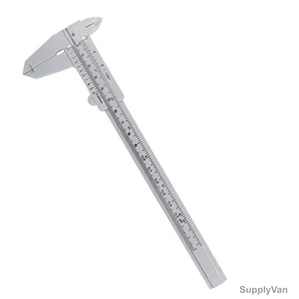 Vernier Caliper, Plastic, 6 Inch, Grey
