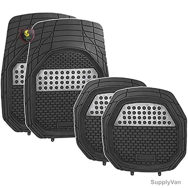 Flak Car Floor Mat Set, Rubber, Black, 4 Pcs/Set