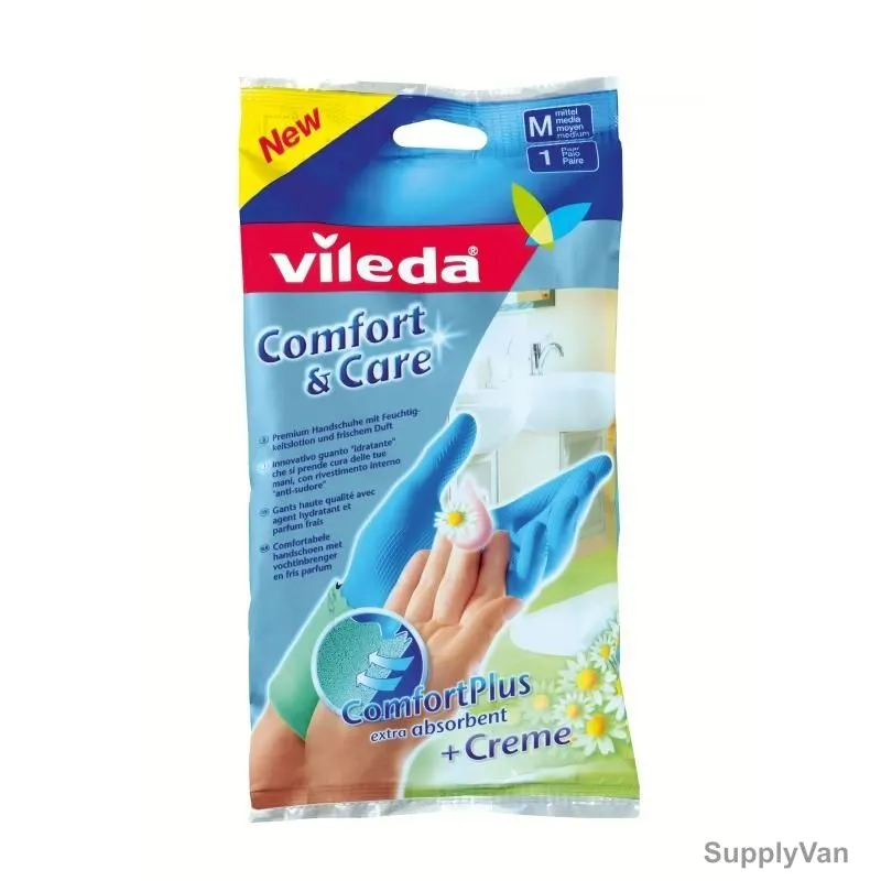 Vileda Comfort and Care Durable Reusable Gloves, VLPC105427, Large