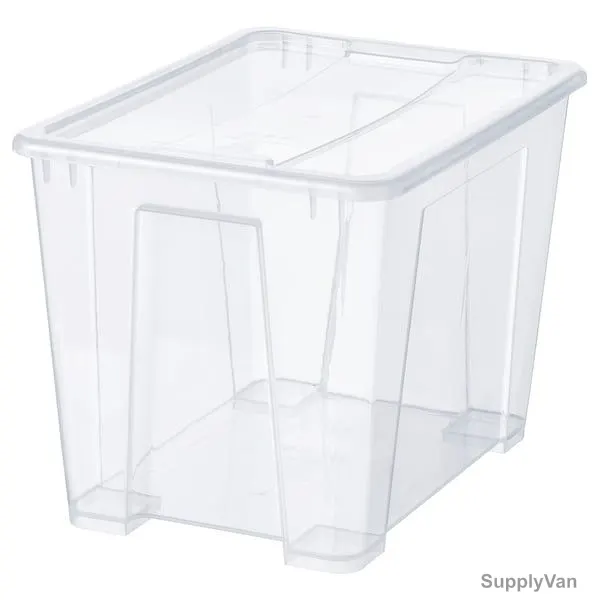 Storage Box With Lid, Plastic, 22 Ltrs, Transparent — image 1