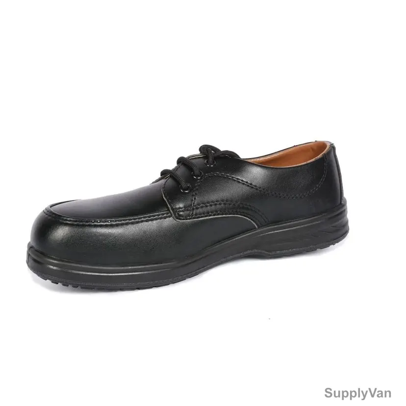 Neilson Executive Safety Shoes With Lace, NC5, Microfiber Leather, S3, Steel Toe, Size38, Black