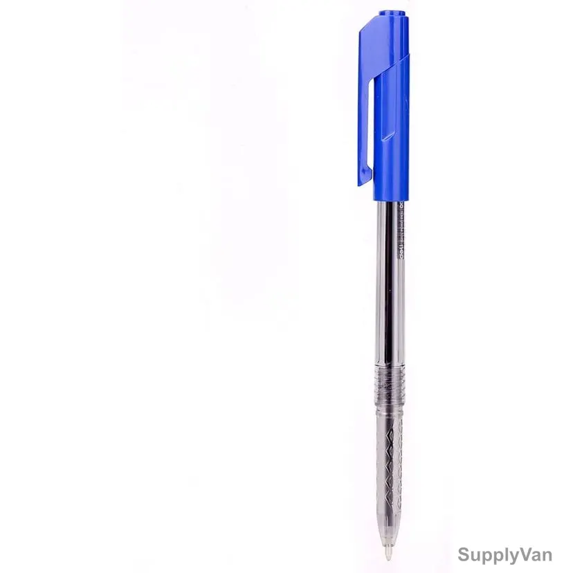 Deli Ball Point Pen With Low Viscosity Ink, EQ01130, 1.0MM, Blue, 50 Pcs/Pack