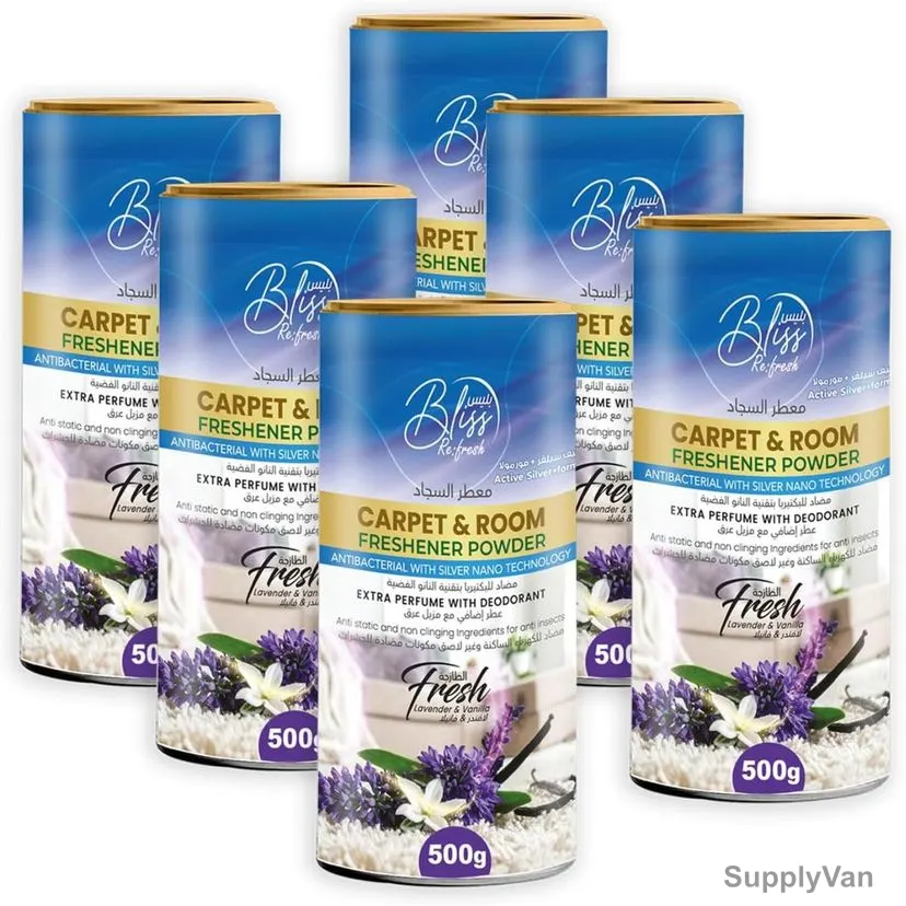 Swish Super Bliss Fresh Carpet and Room Freshener Powder, Lavender and Vanilla, 500GM, 6 Pcs/Pack — image 1
